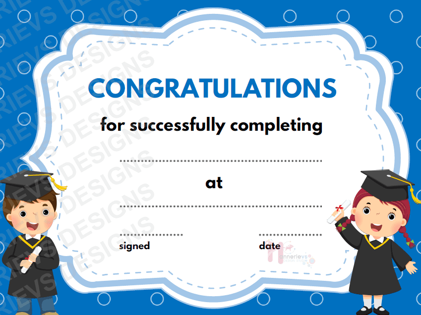 🎓🌟 Product Title: Graduation Certificate – Grade R (Printable PDF) Celebrate big achievements with a special little certificate! The Grade R Graduation Certificate is a cheerful, printable keepsake designed to honour and celebrate the completion of a child’s first formal year of schooling. With playful fonts, bright visuals, and space to personalize, this certificate is perfect for classroom use, homeschoolers, or end-of-year events. Whether used during a graduation ceremony or sent home as a surprise, it’s a joyful way to acknowledge each child’s hard work and growth. ✅ What’s Included: 🎓 1 Printable PDF certificate for Grade R graduation ✏️ Space for child’s name, date, and teacher signature 🎨 Colorful, child-friendly design (ready to print) 🧒 Suitable for boys and girls 📄 A4 format – print at home, school, or copy shop